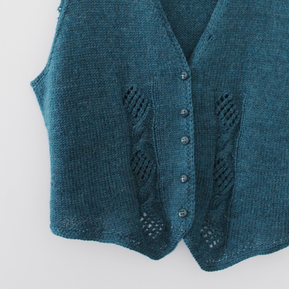 Handmade Wool Knit Sweater Vest - Picture 6 of 7